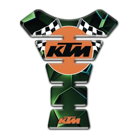 KTM Tank Protector Green Diamon effect with Round Logo