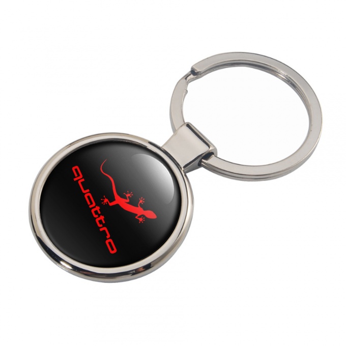 Audi Quattro Key Holder Metal Black All Red Classic Logo