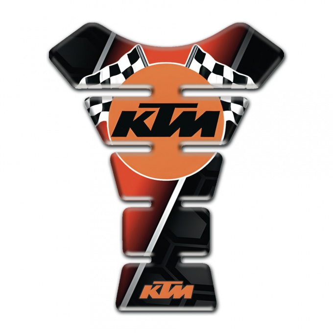 KTM Tank Guard Pads Round Logo with Flags Design 