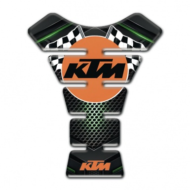 KTM Tank Pad Motorbike Green Shadow Base with Flags logo 