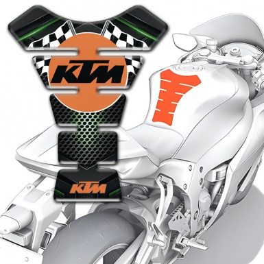 KTM Tank Pad Motorbike Green Shadow Base with Flags logo 