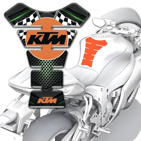 KTM Tank Pad Motorbike Green Shadow Base with Flags logo 