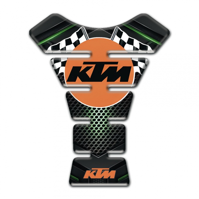 KTM Tank Pad Motorbike Green Shadow Base with Flags logo 