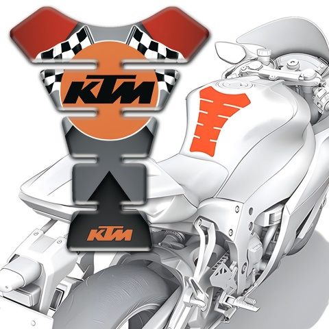KTM Tank Protector Gray Red Basev Flags Logo Edition 