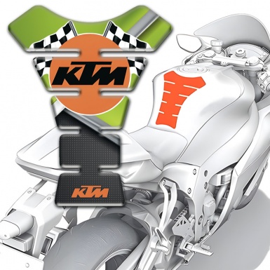 KTM Tank Guard Pads Green Black Basew and Round Logo Style 