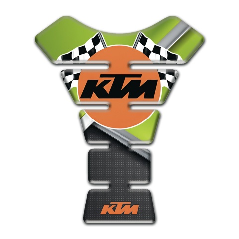 KTM Tank Guard Pads Green Black Basew and Round Logo Style 