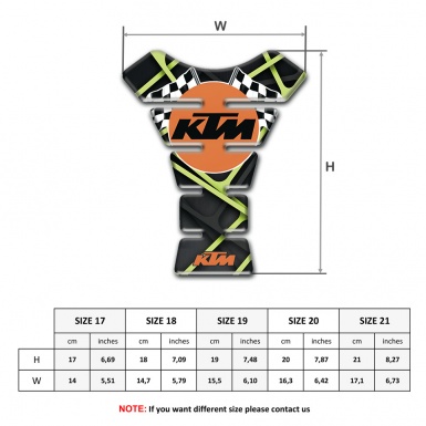 KTM Tank Pad Protector Dark Base with Green lines Style 