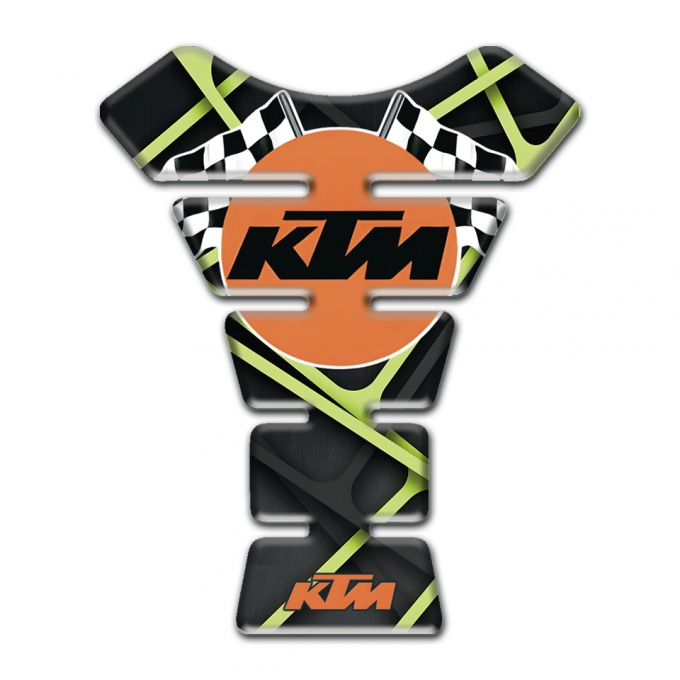 KTM Tank Pad Protector Dark Base with Green lines Style 