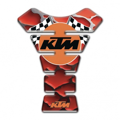 KTM Tank Pad Motorbike Red Clouds Base Effect with Flags Logo