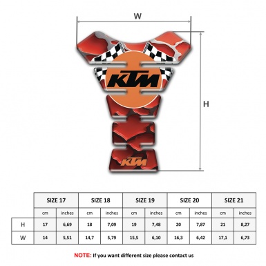 KTM Tank Pad Motorbike Red Clouds Base Effect with Flags Logo