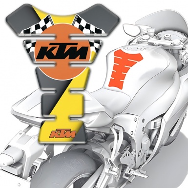 KTM Tank Protector Gray Yellow Print with Flags Logo