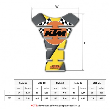 KTM Tank Protector Gray Yellow Print with Flags Logo