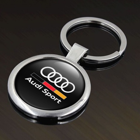 Audi Sport Metal Fob Chain Black White German Flag Edition