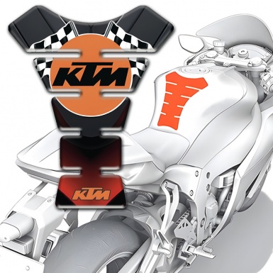 KTM Tank Guard Pads Silicone Sticker with Round Orange Logo