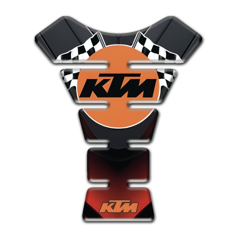 KTM Tank Guard Pads Silicone Sticker with Round Orange Logo 
