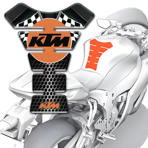 KTM Tank Pad Motorbike High-Quality Design with Orange Round Logo 
