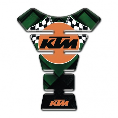 KTM Tank Guard Pads Dark Green Parts Base and Flags Logo Style