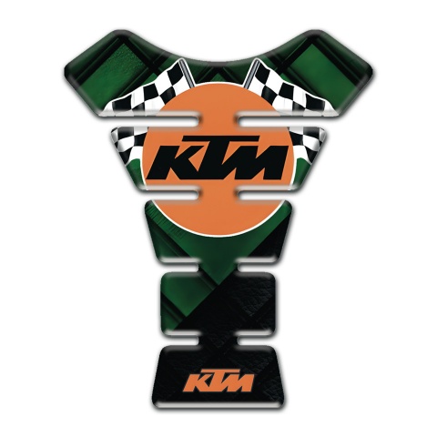 KTM Tank Guard Pads Dark Green Parts Base and Flags Logo Style 