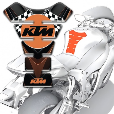 KTM Tank Pad Protector Black Brown Base Round Logo Style