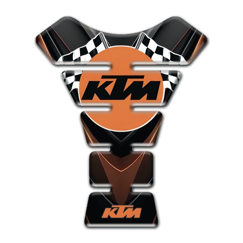 KTM Tank Pad Protector Black Brown Base Round Logo Style 
