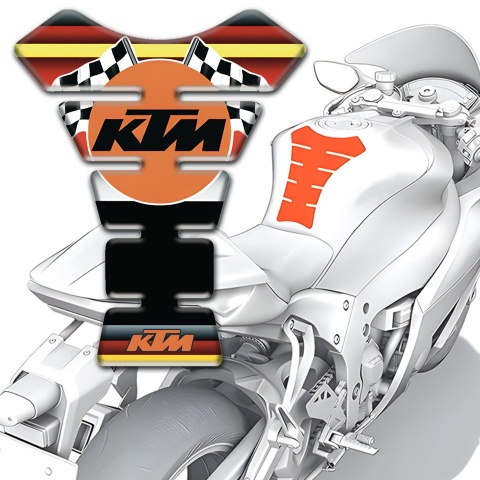 KTM Tank Pad Motorbike Colorful Decoration with Flags Logo Style 