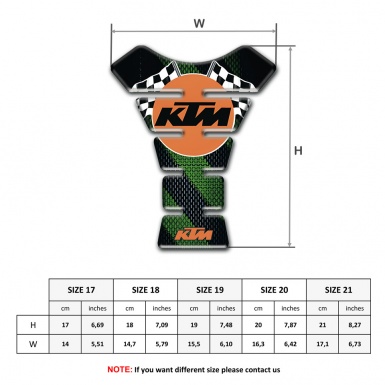 KTM Tank Fuse Black with Green Band Base and Round Logo 