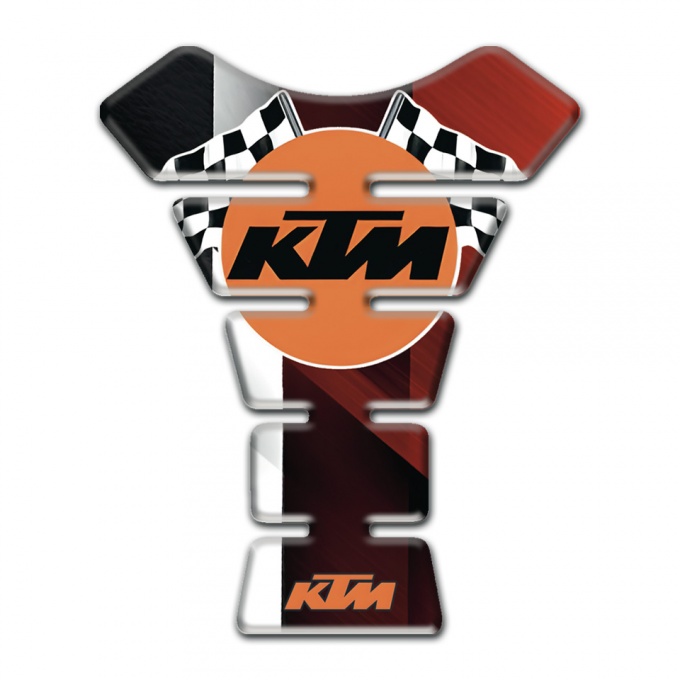 KTM Tank Protector Anti Slip Sticker Round Logo with Flags Motive 