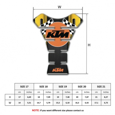 KTM Tank Pad Motorbike Yellow Black Design and Round Logo Style 