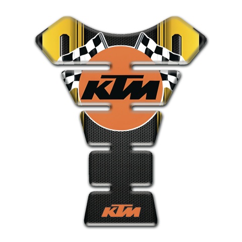 KTM Tank Pad Motorbike Yellow Black Design and Round Logo Style 