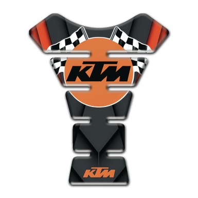 KTM Tank Pad Protector Dark with Orange Motive Base and Flags Logo 