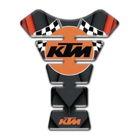 KTM Tank Pad Protector Dark with Orange Motive Base and Flags Logo 