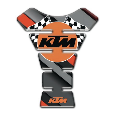 KTM Tank Fuse Orange Gray Diagonal Decoration wth Flags Logo