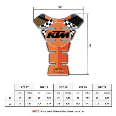 KTM Tank Protector Oranger Nuance Base Racing Logo Style 