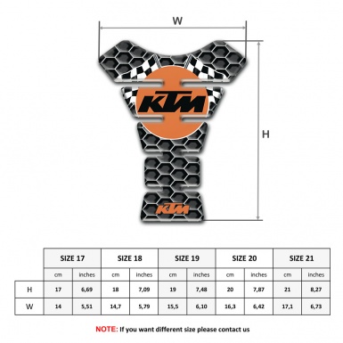 KTM Tank Pad Motorbike Honeycomb Base Racing Logo Style 