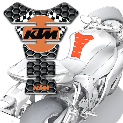 KTM Tank Pad Motorbike Honeycomb Base Racing Logo Style 