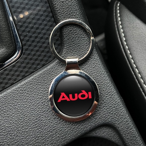 Audi Key Fob Metal Black Casual Red Logo Design