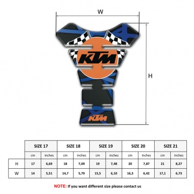 KTM Tank Guard Pads Black with Blue Lines Design with Racing Logo Style