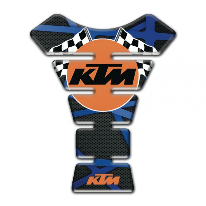 KTM Tank Guard Pads Black with Blue Lines Design with Racing Logo Style