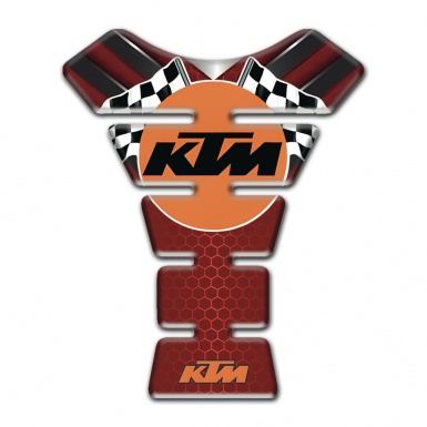 KTM Tank Protector Red Base with Nikel details Style