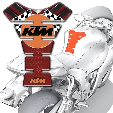 KTM Tank Protector Red Base with Nikel details Style 