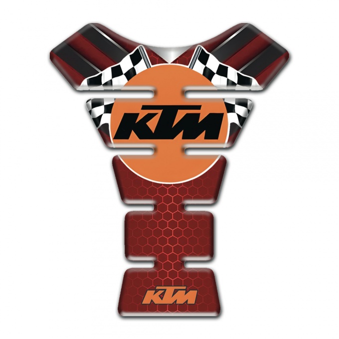 KTM Tank Protector Red Base with Nikel details Style
