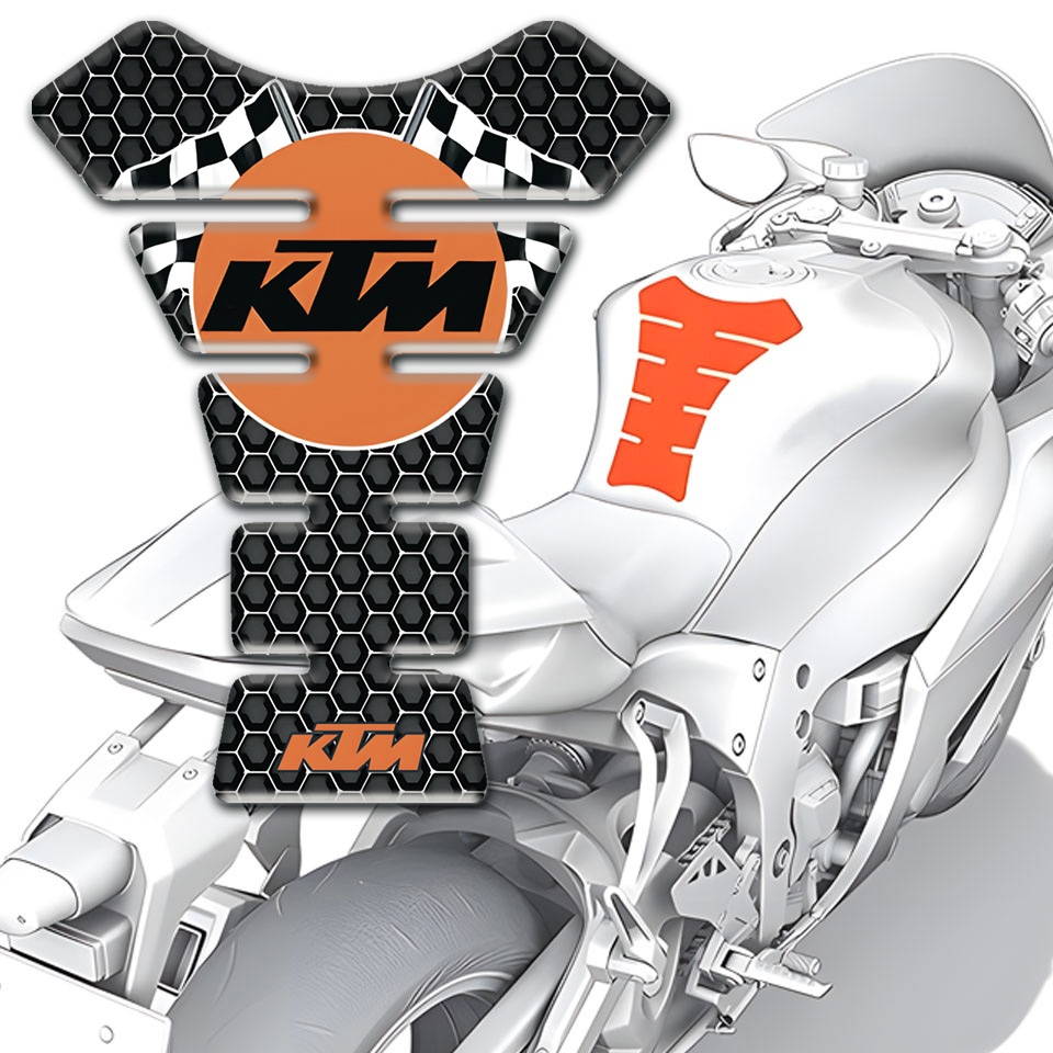 KTM Tank Guard Pads Perforated Steel Version with raacing Logo | Tank ...