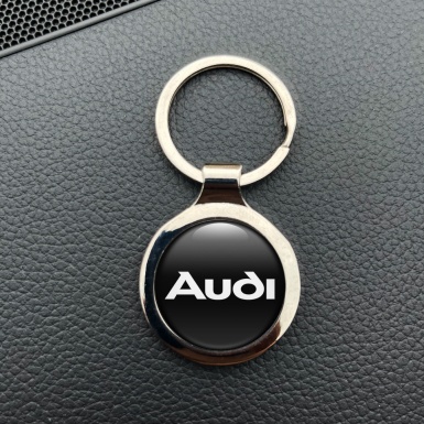 Audi Key Holder Metal Black Casual White Logo Design