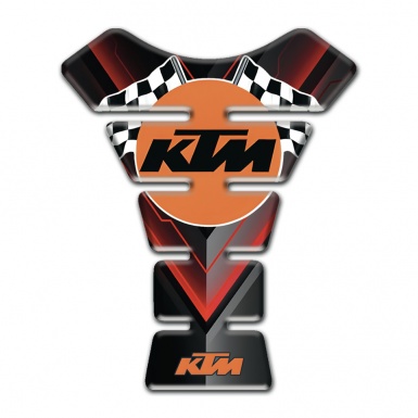 KTM Tank Pad Motorbike Black with Red V Shape Decoration and racing Logo
