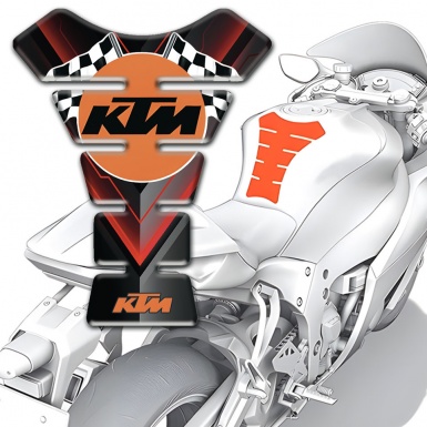 KTM Tank Pad Motorbike Black with Red V Shape Decoration and racing Logo