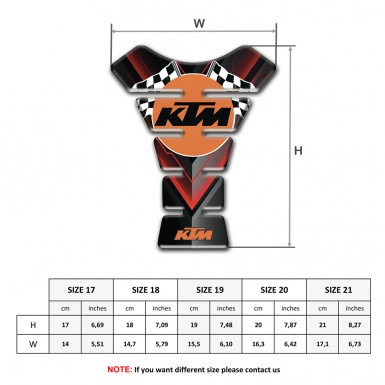 KTM Tank Pad Motorbike Black with Red V Shape Decoration and racing Logo