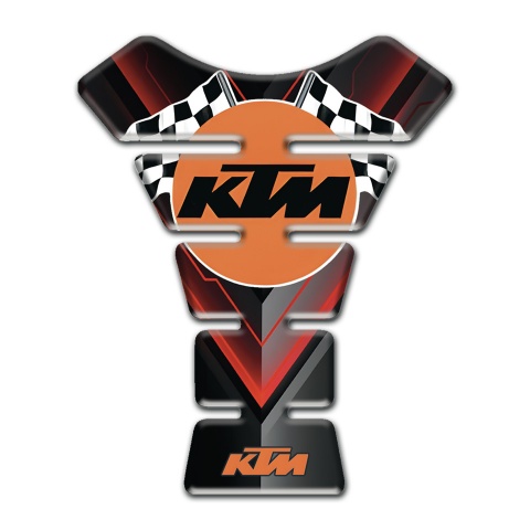 KTM Tank Pad Motorbike Black with Red V Shape Decoration and racing Logo 