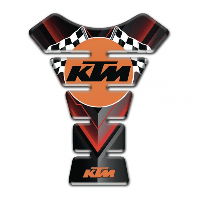 KTM Tank Pad Motorbike Black with Red V Shape Decoration and racing Logo
