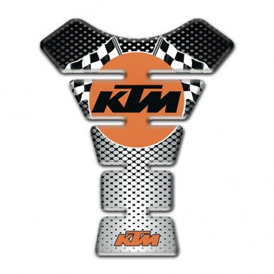 KTM Tank Pad Motorbike Silver Black Base and Flags Logo Style 
