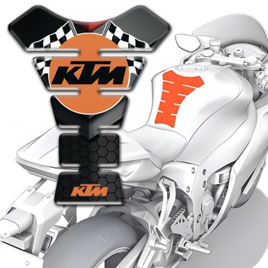 KTM Tank Guard Pads Orange Circle with Flags Logo 